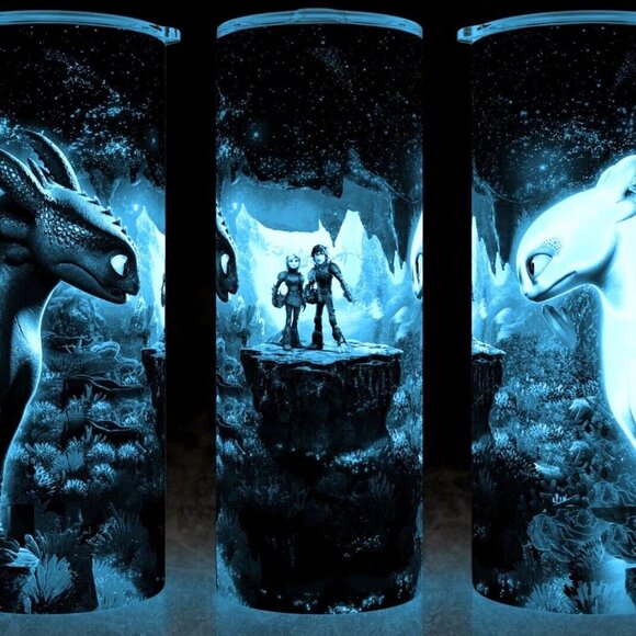 Glow in the Dark How to Train Your Dragon Movie Cup Mug Tumbler 20oz - Picture 1 of 5